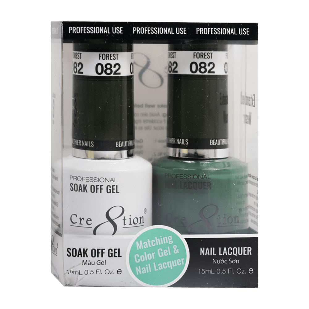 Cre8tion Soak Off Gel & Matching Nail Lacquer Set | 082 Forest