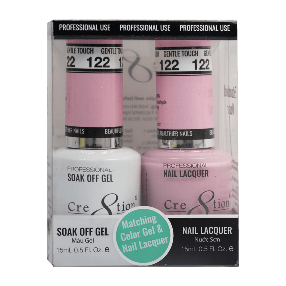 Cre8tion Soak Off Gel & Matching Nail Lacquer Set | 122 Gentle Touch