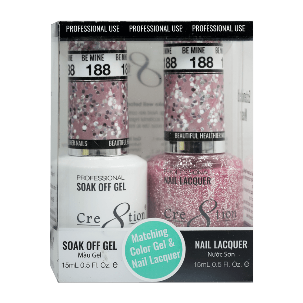 Cre8tion Soak Off Gel & Matching Nail Lacquer Set | 188 Be Mine