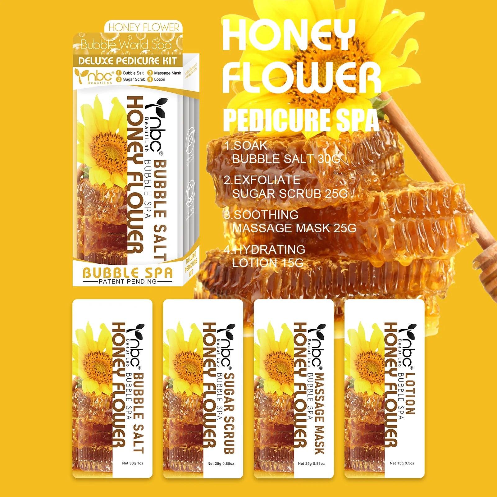nbc Bubble Spa Pedicure 4 Step Kit - Honey Flower