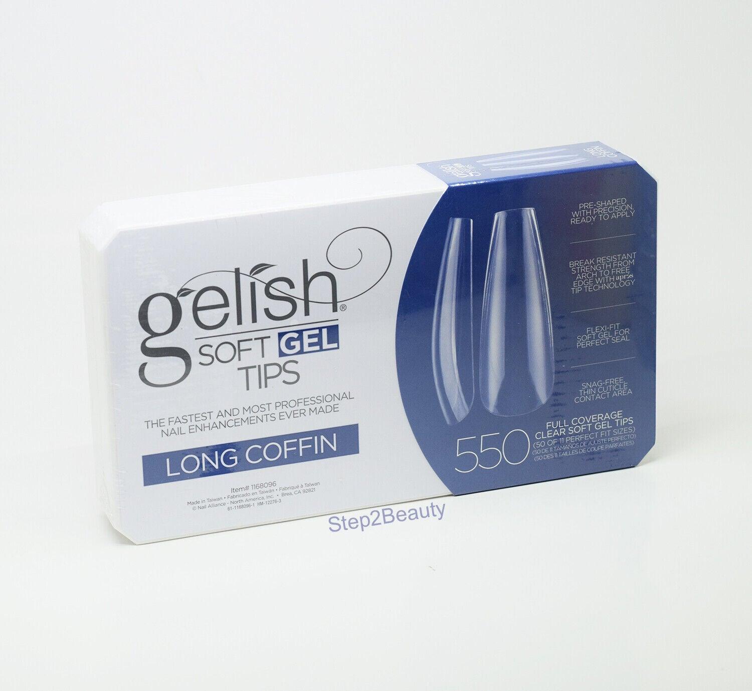 Gelish Soft Gel Tips - Long Coffin 550ct #1168096