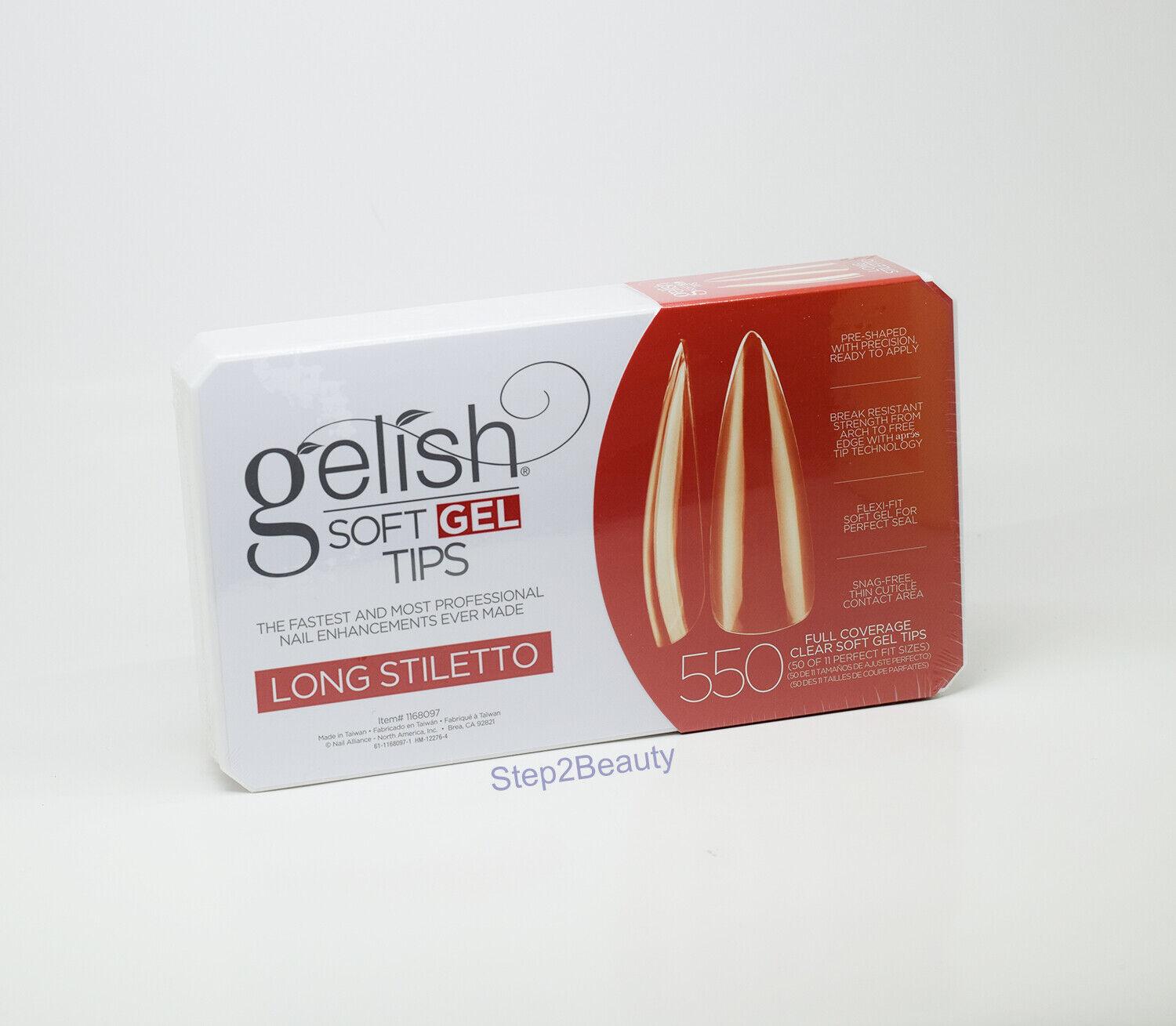 Gelish Soft Gel Tips - Long Stiletto 550ct #1168097