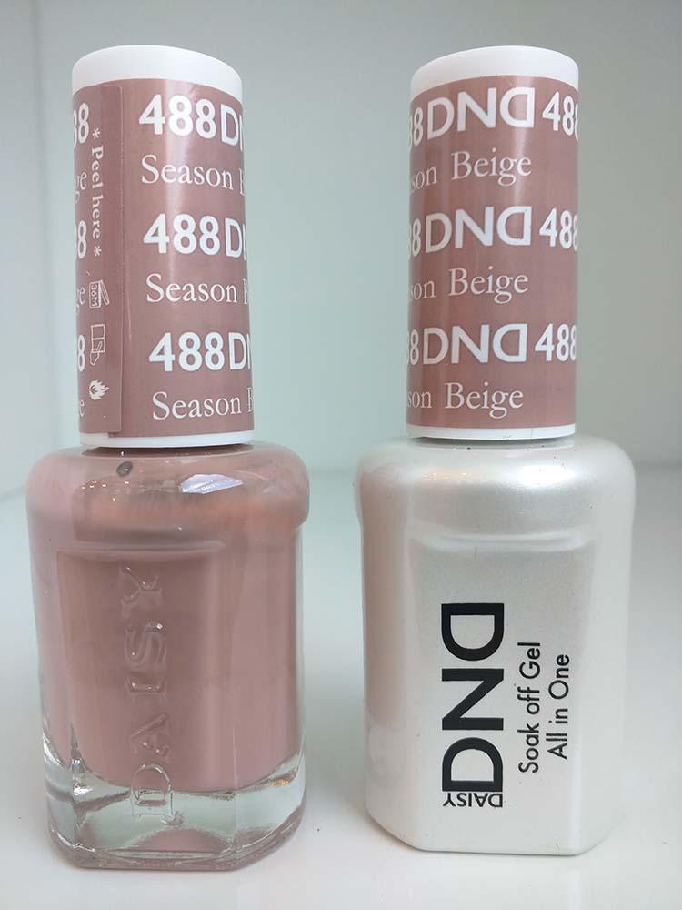 DND - Soak Off Gel Polish & Matching Nail Lacquer Set - #488 SEASON BEIGE