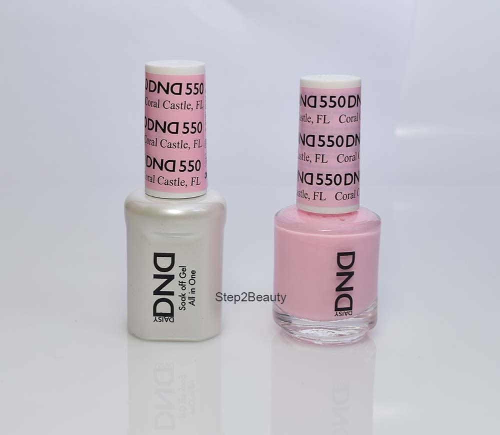 DND - Soak Off Gel Polish & Matching Nail Lacquer Set - #550 CORAL CASTLE, FL