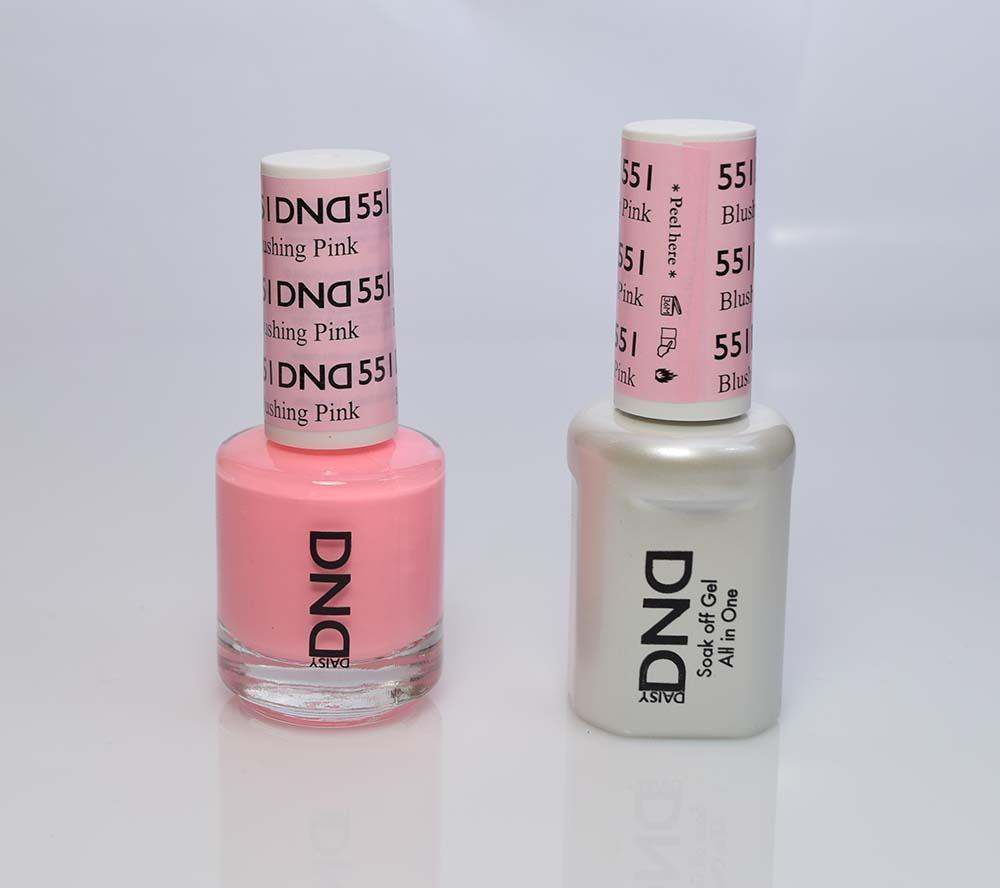 DND - Soak Off Gel Polish & Matching Nail Lacquer Set - #551 BLUSHING PINK