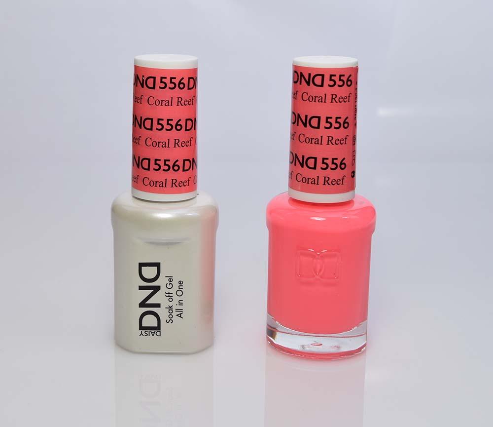 DND - Soak Off Gel Polish & Matching Nail Lacquer Set - #556 CORAL REEF