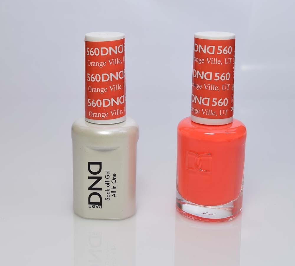 DND - Soak Off Gel Polish & Matching Nail Lacquer Set - #560 ORANGE VILLE, UT