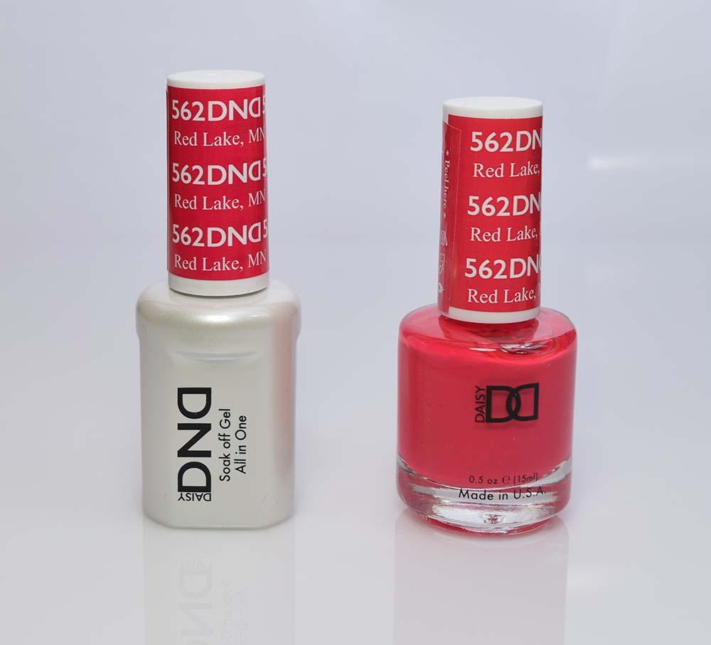 DND - Soak Off Gel Polish & Matching Nail Lacquer Set - #562 RED LAKE