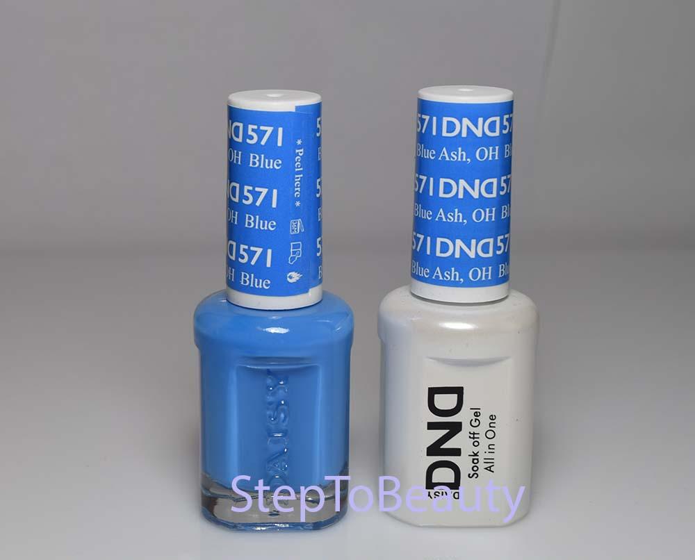 DND - Soak Off Gel Polish & Matching Nail Lacquer Set - #571 BLUE ASH, OH