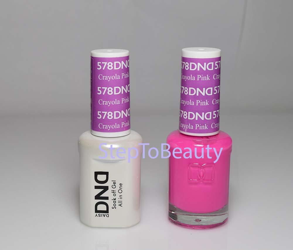 DND - Soak Off Gel Polish & Matching Nail Lacquer Set - #578 CRAYOLA PINK