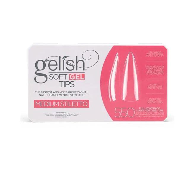 Gelish Soft Gel Tips - Medium Stiletto 550ct