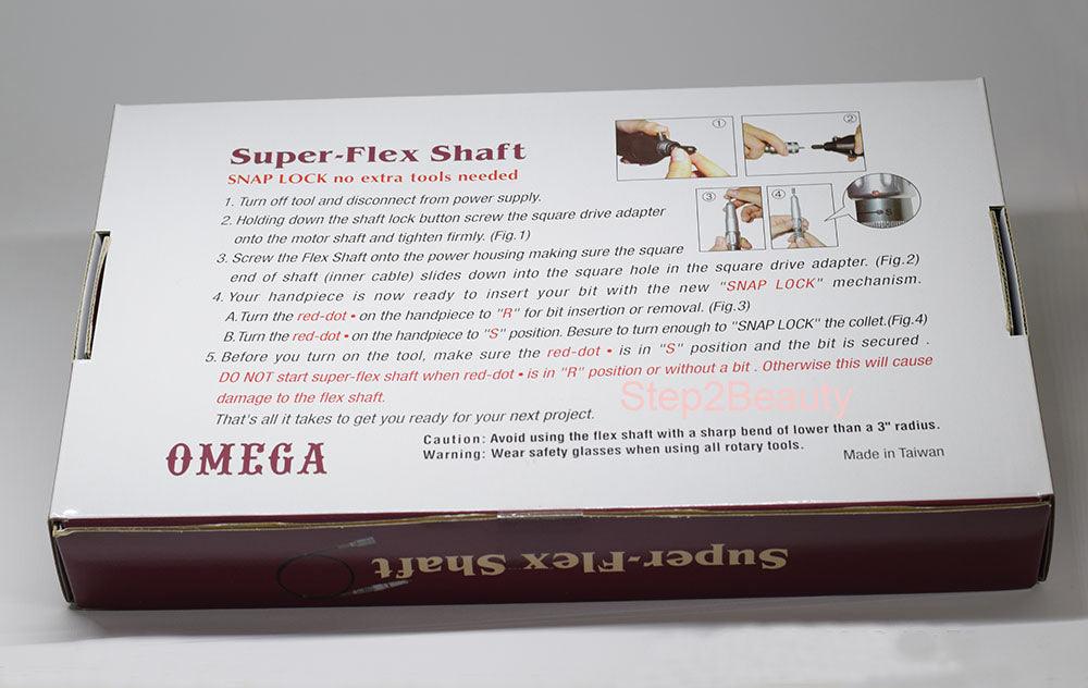 OMEGA Rotary Super Flex Shaft (SNAP-LOCK) Nail Drill 3/32" Shank Set