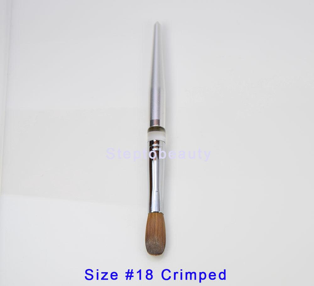 Acrylic Nail Brush Kolinsky | Petal Silver Handle CRIMPED Size #18