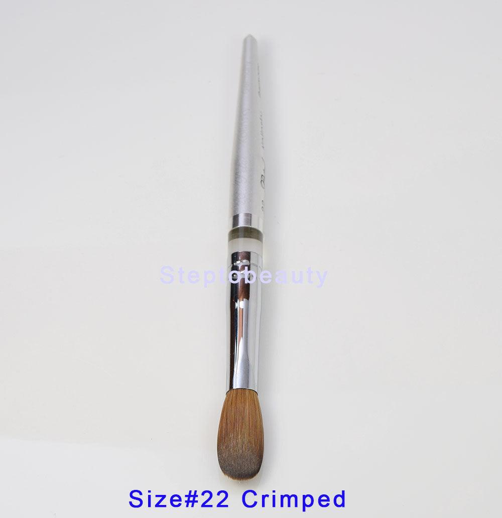 Acrylic Nail Brush Kolinsky | Petal Silver Handle CRIMPED Size #22