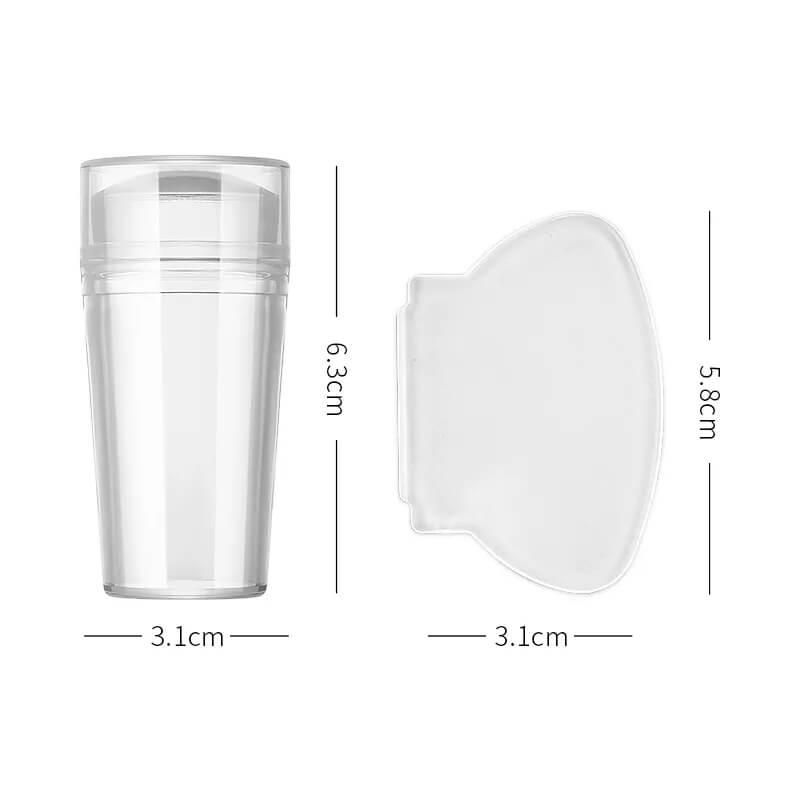 Silicone Transparent Nail Art Stamping French Manicure Tool