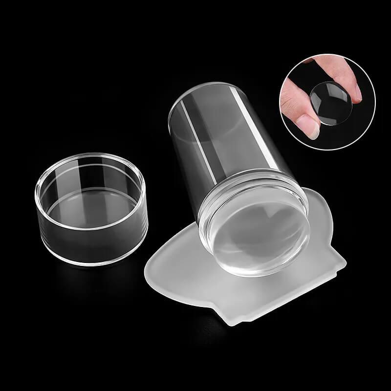 Silicone Transparent Nail Art Stamping French Manicure Tool