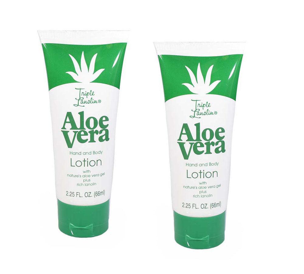 Triple Lanolin Hand and Body Aloe Vera Lotion 2.25 Oz (Pack of 2)