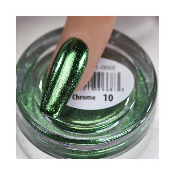 Cre8tion Chrome Nail Art Effect Powder 1g - #10 Green Chrome