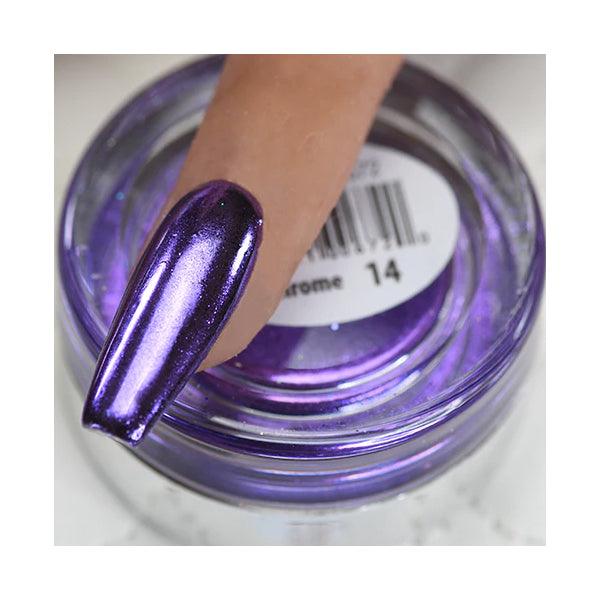 Cre8tion Chrome Nail Art Effect Powder 1g - #14 Purple Chrome