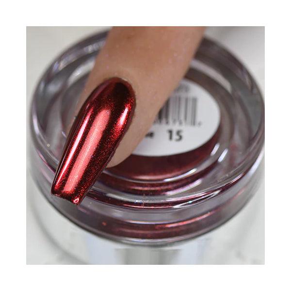 Cre8tion Chrome Nail Art Effect Powder 1g - #15 Dark Red Chrome