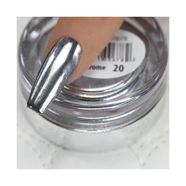 Cre8tion Chrome Nail Art Effect Powder 1g - #20 Super Silver Chrome