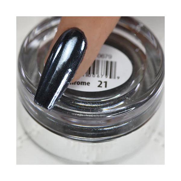 Cre8tion Chrome Nail Art Effect Powder 1g - #21 Silver Black Chrome