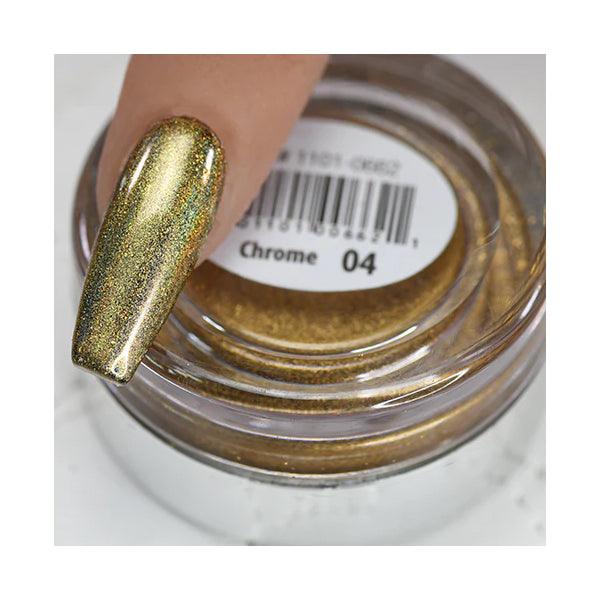 Cre8tion Chrome Nail Art Effect Powder 1g - #04 Gold Hologram Metallic