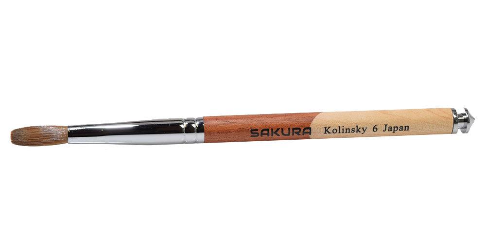 Acrylic Nail Brush Kolinsky | Sakura 2 Tone handle CRIMPED Size #06