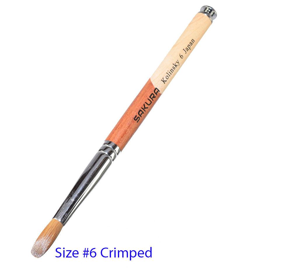 Acrylic Nail Brush Kolinsky | Sakura 2 Tone handle CRIMPED Size #06