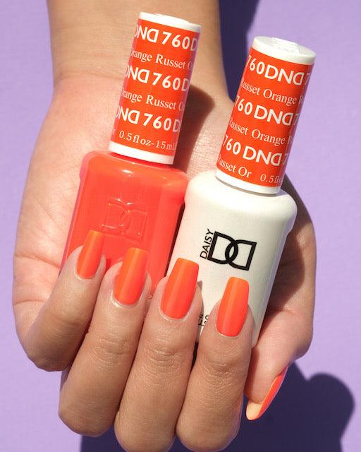 DND Duo Gel Polish & Matching Nail Lacquer #760 Russet Orange