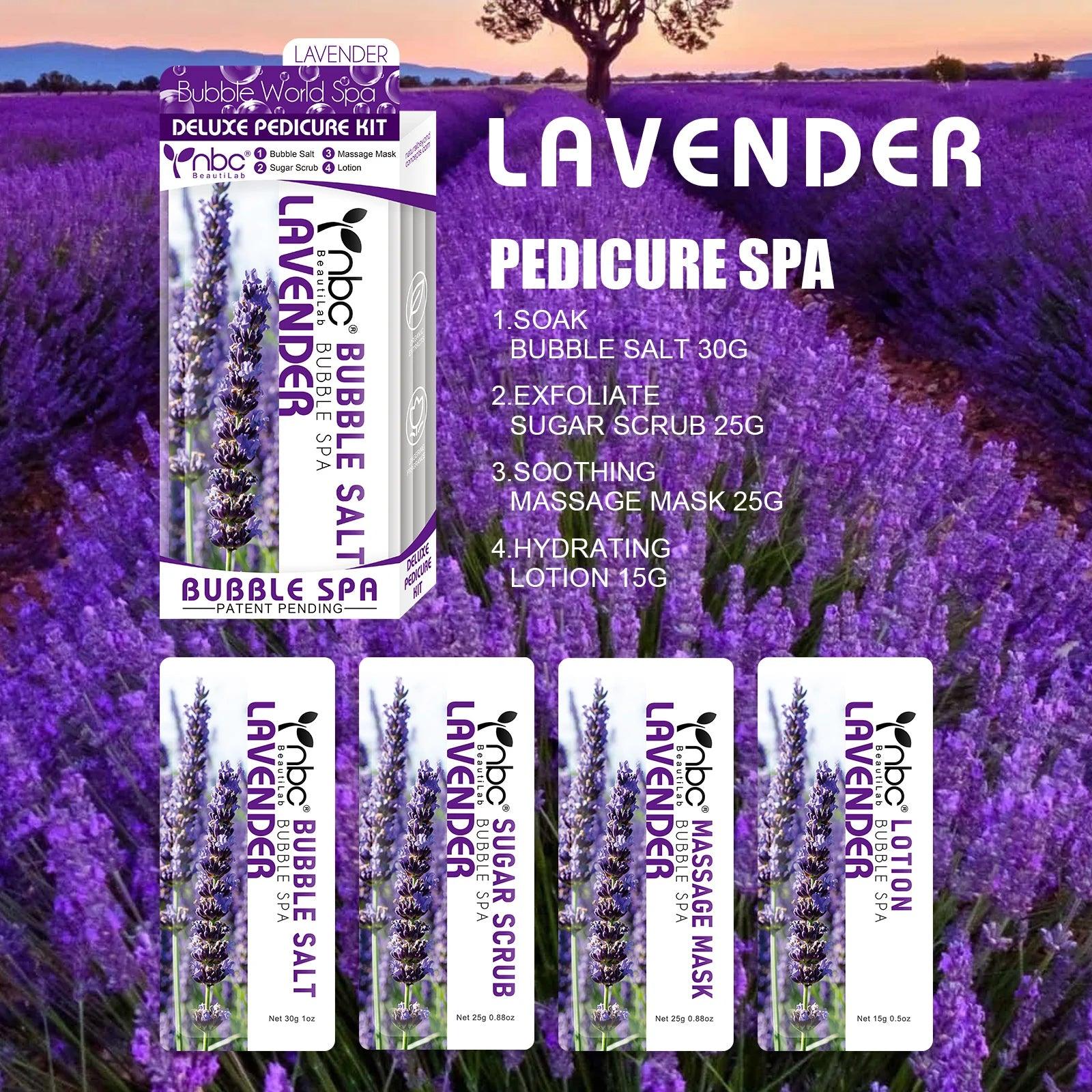 nbc Bubble Spa Pedicure Kit 4 Step - Lavender (Pack of 50 Kits)