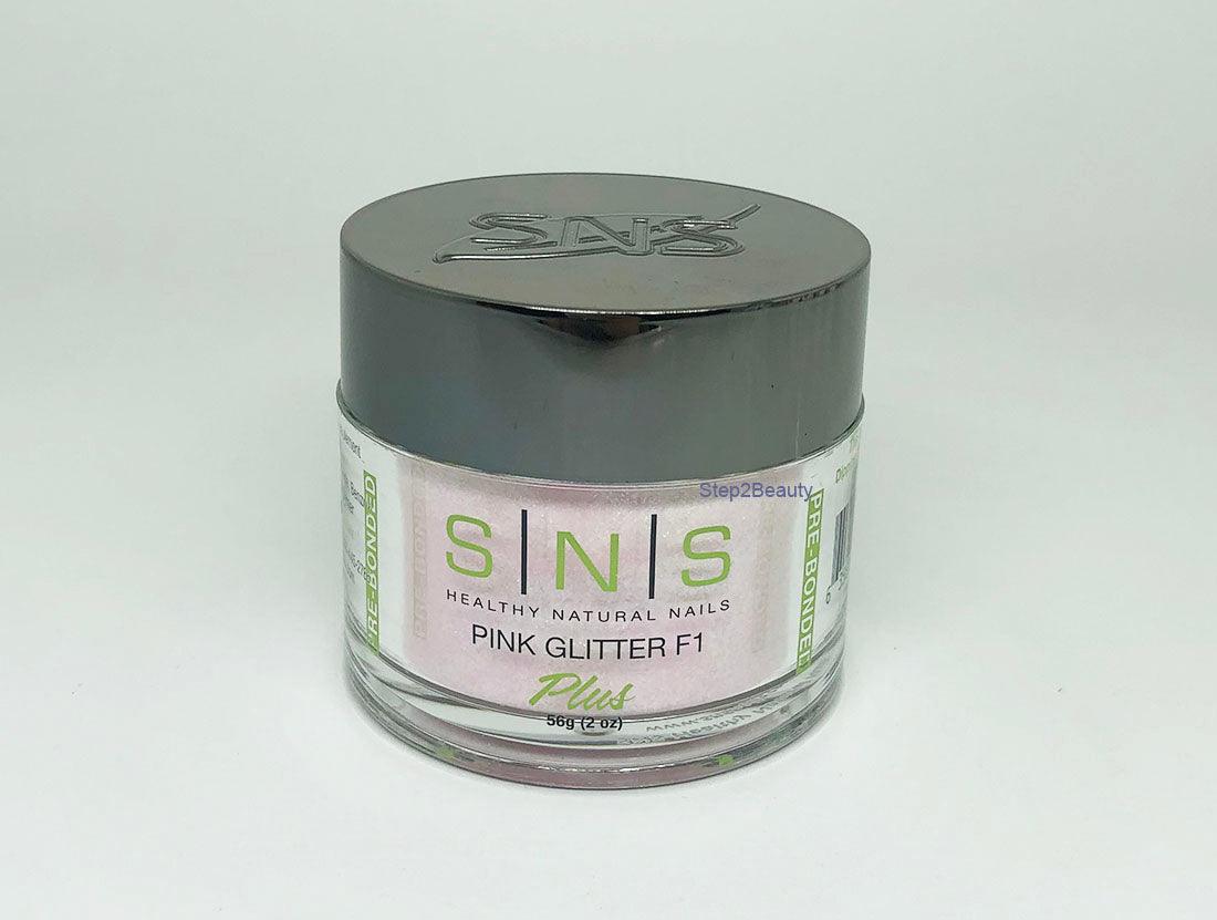 SNS Healthy Natural Nails Dipping Powder - PINK GLITTER F1 2 oz