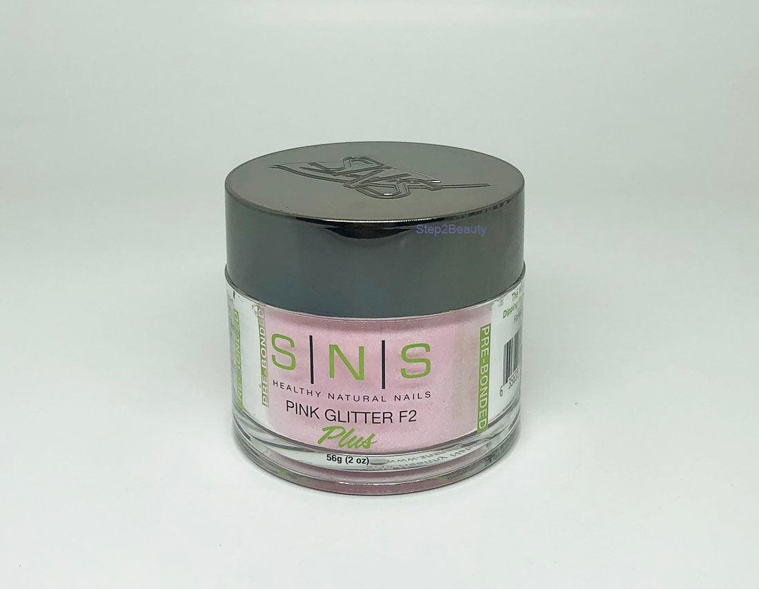 SNS Healthy Natural Nails Dipping Powder - PINK GLITTER F2 2 oz