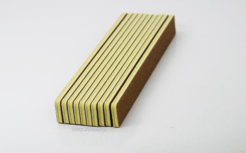 Double Sided Acrylic Nail File - Yellow Square 80/80 grit (10_Files)