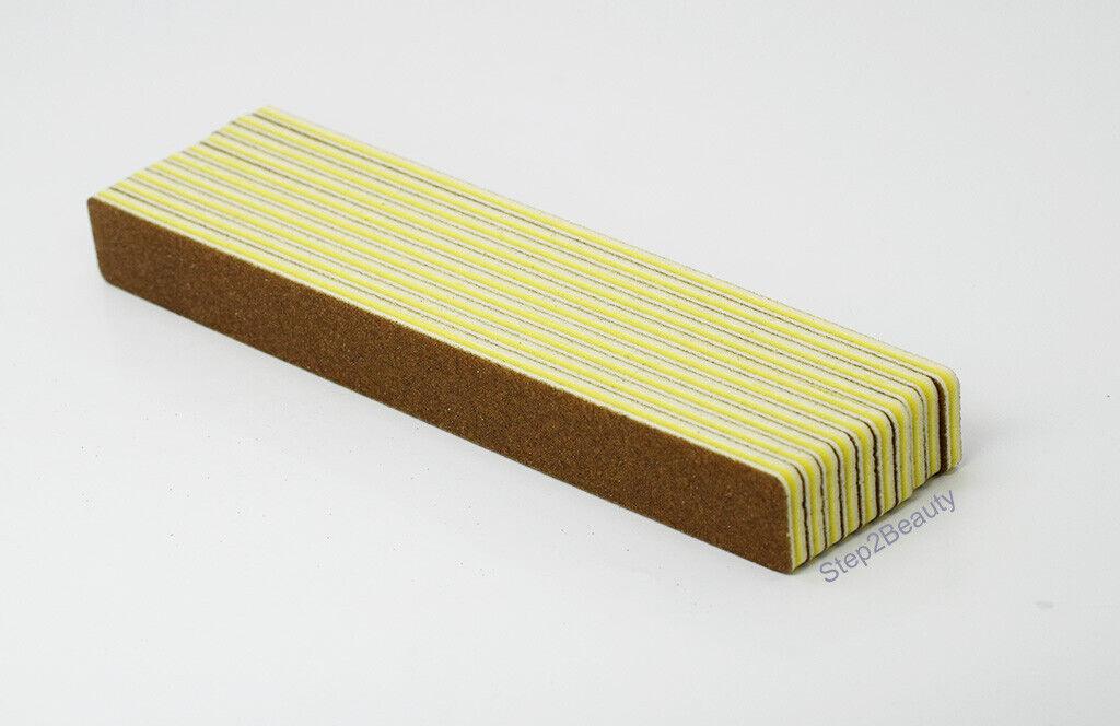 Double Sided Acrylic Nail File - Yellow Square 80/100 grit (50_Files)