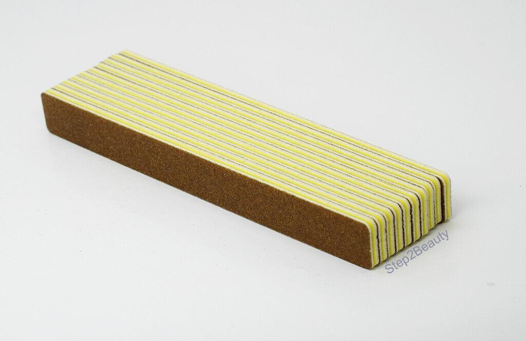 Double Sided Acrylic Nail File - Yellow Square 80/80 grit (10_Files)