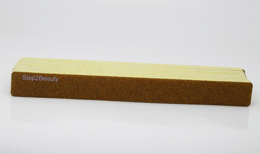 Double Sided Acrylic Nail File - Yellow Square 100/100 grit (50_Files)