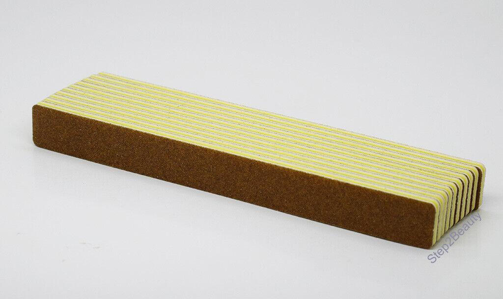 Double Sided Acrylic Nail File - Yellow Square 80/100 grit (50_Files)