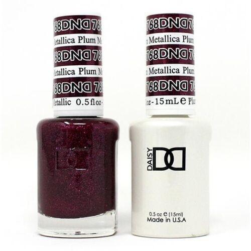 DND Duo Gel Polish & Matching Nail Lacquer #768 Metallica Plum