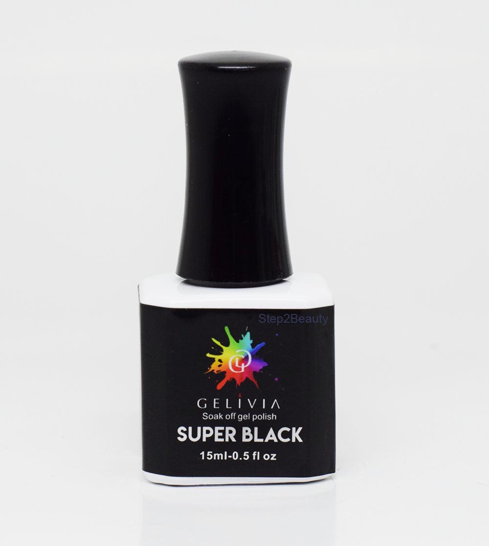 GELIVIA Soak Off Gel Polish 0.5 oz | Super Black