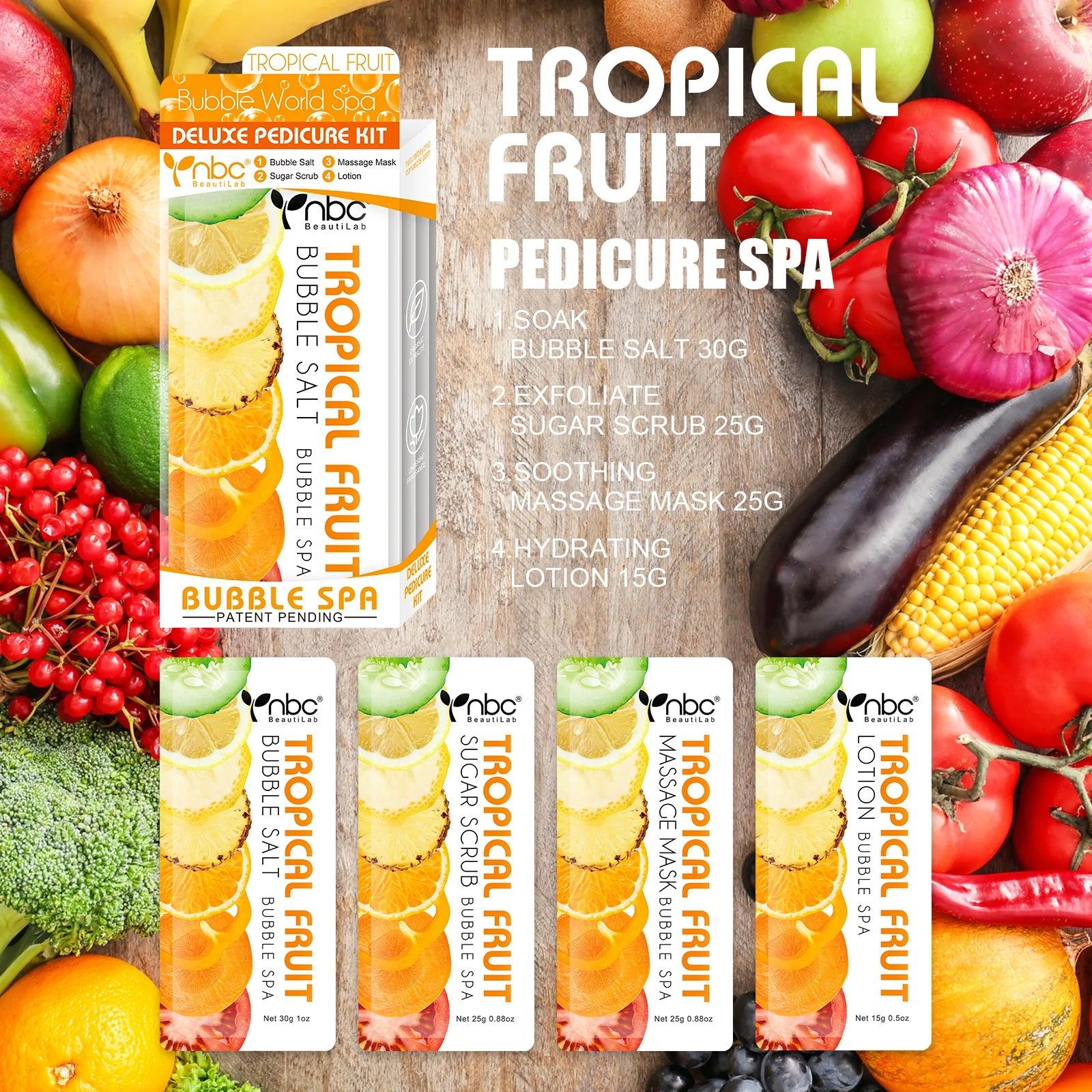 nbc Bubble Spa Pedicure 4 Step Kit - Tropical Fruit (Pack of 50 Kits)
